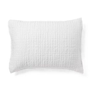 Threshold 100% Lyocell Tencel White Quilted Standard Pillow Sham 20" x 26"